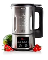 DOMO DO727BL Suppenmacher – 1,2 L Kapazität - Standmixer mit 6 Automatischen Programmen - Edelstahl/Schwarz