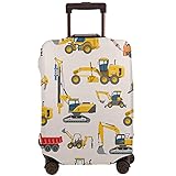 YouQu Excavator Truck Loader Travel Luggage Suitcase Cover, Boy's Toy Washable Luggage Cover M - Fits 22-24 inch luggage(No Suitcase)