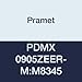 Pramet PDMX 0905ZEER-M:M8345 Carbide Insert for High Feed Penta HF Milling Cutter, Stainless Steel (P50,M40), PDMX Style, PVD, 108 Degree Pentagon, Black (Pack of 10)