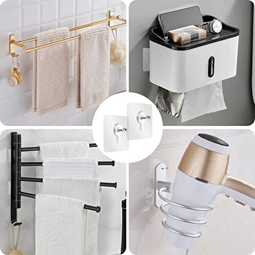 24PCS Adhesive Screws, Punch-Free Wall-Mounted Screw Hook Heavy-Duty Waterproof Seamless Screw, Self Adhesive Wall Screw for Bathroom Kitchen Shower Storage Room (8mm 10mm)