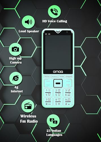 Image of Q1 4g Touch Screen Keypad Mobile|Volte- sim Supports|Dual SIM|2.8 inch Screen|3500 mAh Battery|Supports Whatsapp|Facebook|Instagram|You Tube|Video Calling|Super Touch|Black. (Green)