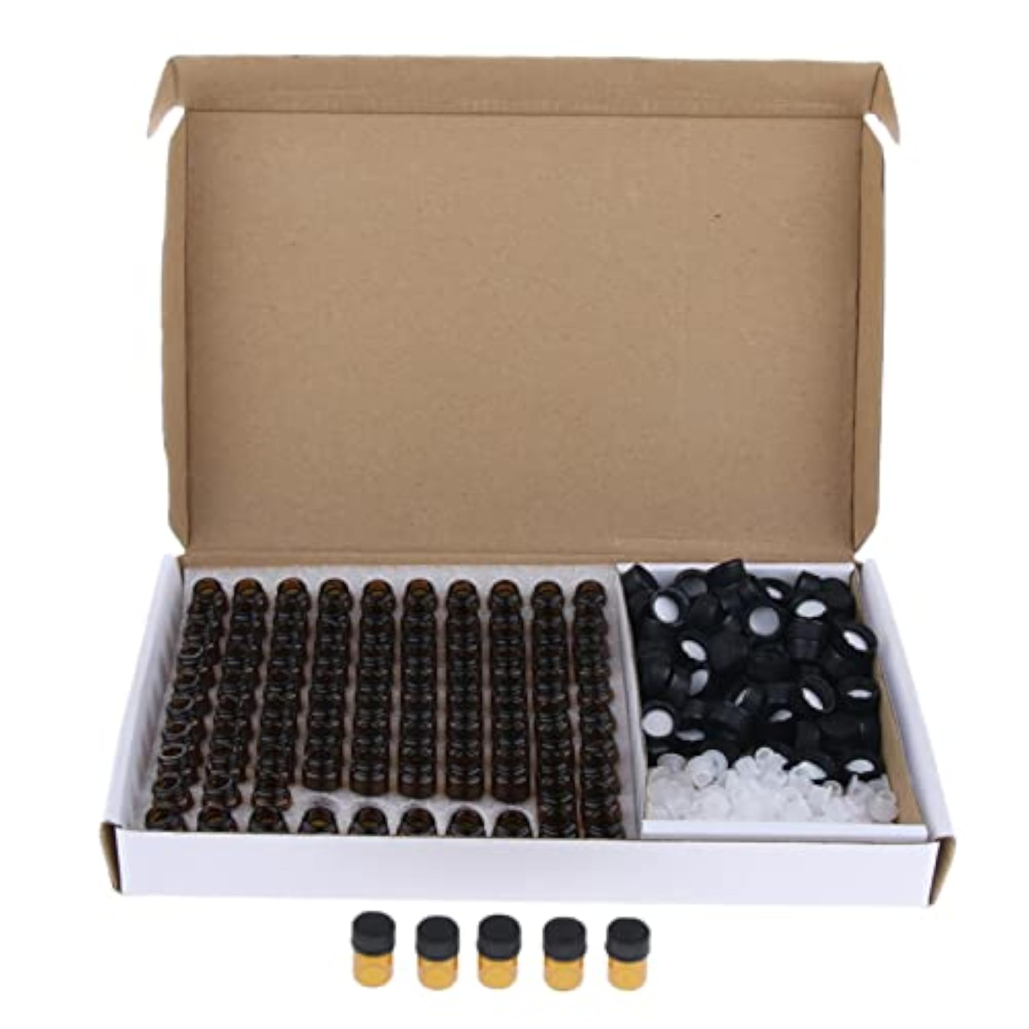Empty Essential Oil Bottles Amber Leakproof for Cosmetic Liquid
