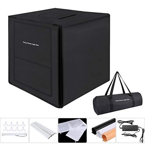 Tragbarer,Faltbarer Fotolichtkasten,31,5 "* 31,5" * 31,5 "Fotostudio Lichtkasten Schießzelt Kit mit 3 Hintergrundfarben für Fotografie, Produktwerbung(EU-Stecker) – Bild 8