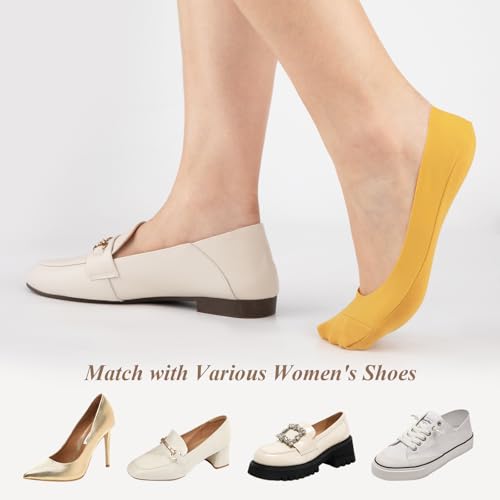 COOPLUS No Show Socks Womens Non Slip Ultra Low Cut Cotton Invisible Socks Thin Flat Boat Liner Socks 7 Pairs 6