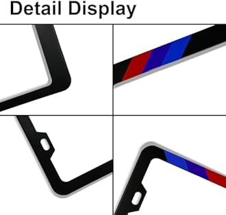 License Plate for Logo Premium Black Steel License Plate Holder Compatible All Vehicle License Plate Tag Cover Fit Accessories Included (Black-Blue Blue red)