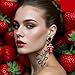 2 Pcs 8-25mm Titanium Steel Double Horn Strawberry Ear Tunnels - Stretching Plugs for Ear Expansion, Fashion Perforated Earrings(6mm (2g))