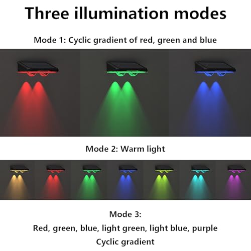 Apliques de pared exterior solar IP65 impermeables con iluminación decorativa RGB para terraza 5