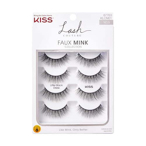 KISS Lash Couture Faux Mink False Eyelashes Multipack,...
