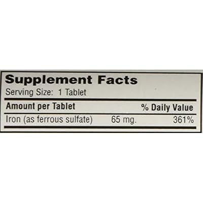 Ferrous Sulfate FC 325mg (5GR) Generic for Feosol Red Tablets 100 Tablets per Bottle 4 Pack Total 400 Tablets by Major Pharmaceuticals