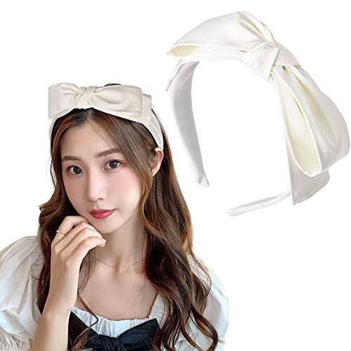 Knotted Bow Headbands for Women and Girls - White Hair Accessories with Bowknot Hair Bands and Bows