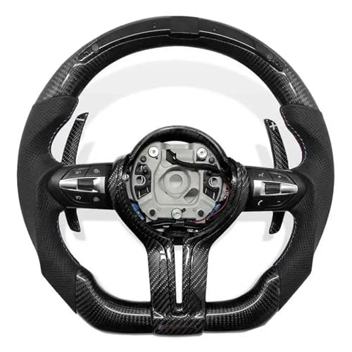 Carbon Fiber LED Steering Wheel Compatible With BMW F10 F11 F30 F31 F34 F32 F33 F36 F20 F22 F80 F82 F87 M3 M6 Steering Wheel Car Accessories(Style 04-M3)