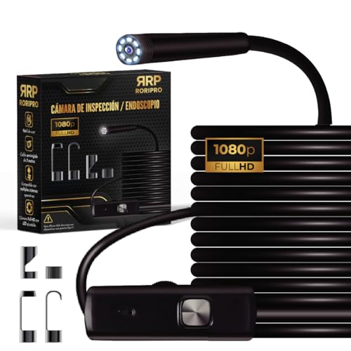 RORIPRO Super Pack Endoscopio Cámara de Inspección Full HD para móvil y tuberías, apto para Android