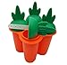 Reusable Popsicle Molds Ice Pop Molds Maker Baby Kid Infant W/Drip Catcher Healthy Fruit Snack Food Grade Silicone BPA Free by Bambini Bear - Carrot Orange