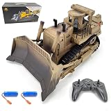 Hylukon Ferngesteuerter Bulldozer, 1:16, Ferngesteuerter Schwerer Bulldozer mit Mobilbagger und Haken, 2,4-GHz-RC-Baufahrzeug mit Licht und Sound