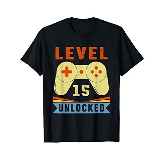 Nivel 15 Desbloqueado Joystick Gamer Consola Adolescente Camiseta