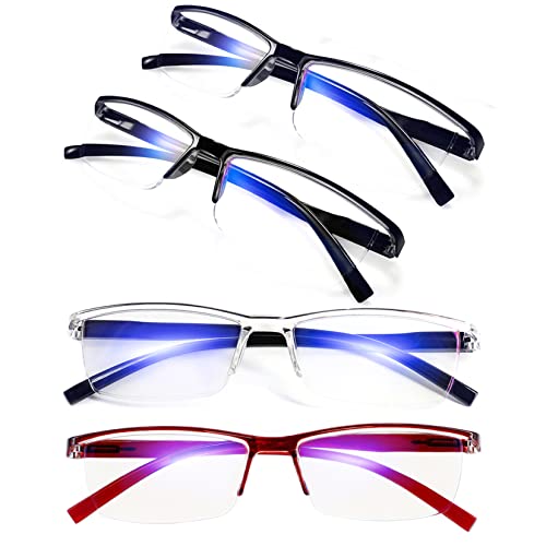 Image of 4 Pairs Blue Light 1.00 Reading Glasses Women Anti-UV Blocking Computer Readers 1.00 1.25 1.50 1.75 2.00 2.25 2.50 2.75 3.00 3.50 4.00