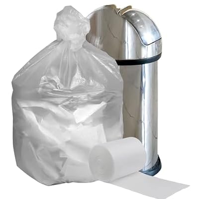 Plasticplace W55HDC1 55-60 gallon Trash Bags 12 Microns Clear High Density Garbage Can Liners 36 x 60 (200Count)