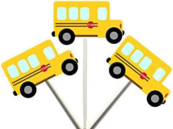 Crafty Cue School Bus Cupcake Toppers