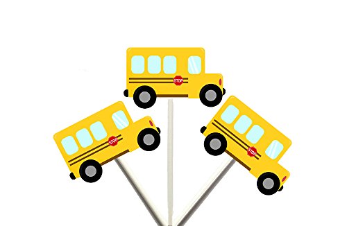 Crafty Cue School Bus Cupcake Toppers #TOP1