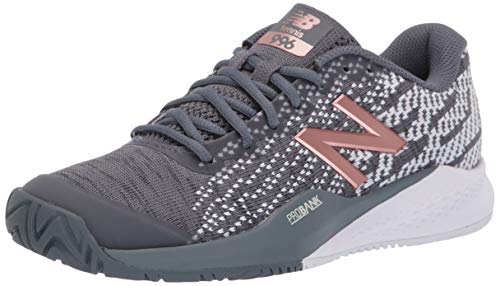 New Balance Men's 996 V3 Hard Court Tennis Shoe, Black/Champagne, 6