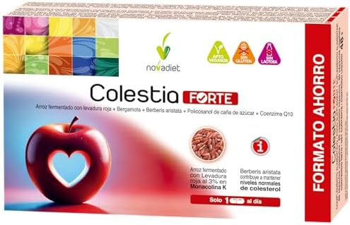 Novadiet - COLESTIA FORTE 60 Cap con Arroz Fermentado, Levadura Roja, Bergamota, Berberis Aristata, ...