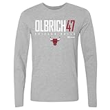 500 LEVEL Lachlan Olbrich Chicago Bulls Elite Long Sleeve Shirt (Heather Gray, X-Large)
