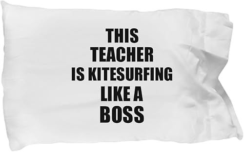 This Teacher is Kitesurfing Like A Boss Pillowcase Funny Gift Idea Family Present Pillow Cover Case 20x30