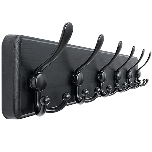 Dseap Wall Coat Rack with 6 triple hooks, 24"