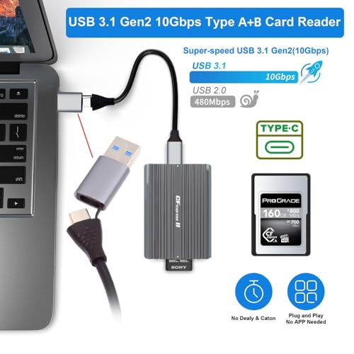CY Card Reader USB3.1 Type-C USB3.0 Type-A to CF Express Extension CFE Type-A & Type-B CFA R5 Z6 Z7 CFB Memory Card by CY - Image 6