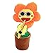Jimmar Musikalisches Singen und Tanzen Sonnenblumenspielzeug Schaukelpuppe Weicher Plüsch Lustige kreative Saxophon-Kindertanzspielzeug für Raumauto Home Desk Ornamente
