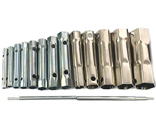 Set di 15 chiavi a bussola per idraulico con dado posteriore per candela rubinetto chiave inglese a doppia estremità da 6-37mm