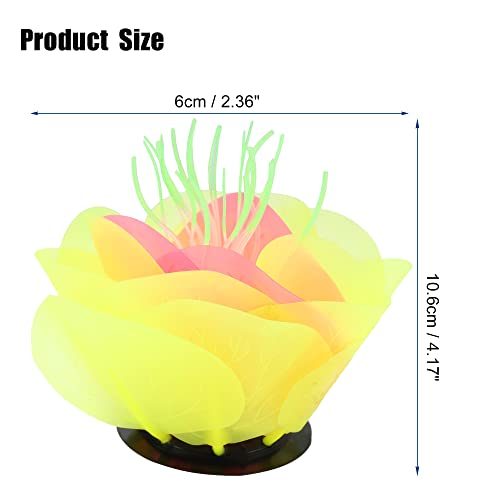 VOCOSTE Aquarium Simulation Coral Aquatic Flower, Silicone Yellow - Image 4