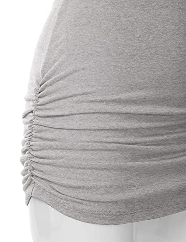 Eimin Women's V-Neck Cami Sleeveless Stretch Comfy Shirring Tank Top Heathergrey 3Xl #TOP3