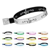 100 Pcs VIP Cloth Wristbands, Disposable Wristbands for Events (Silver)