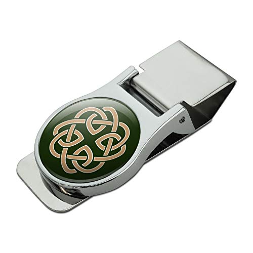 Celtic Knot Love Eternity Satin Chrome Plated Metal Money Clip - Main Image