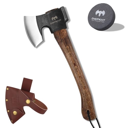 14.4' Hatchet, Camping Axe, Survival Axe with Sheath, Bushcraft Hatchet with 1065 Carbon Steel and...