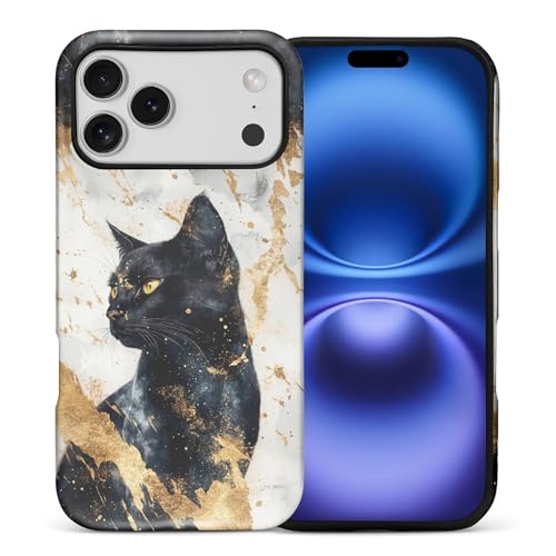 Coque antichoc iPhone 17 Pro Max intégrale mate chat noir