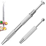 LUKLUKTAISUN Piercing Taper Ball Grabber Tool for Changing Jewelry -Tool for picking up chips, jewelry, diamonds, and coins（2PCS，Silver）