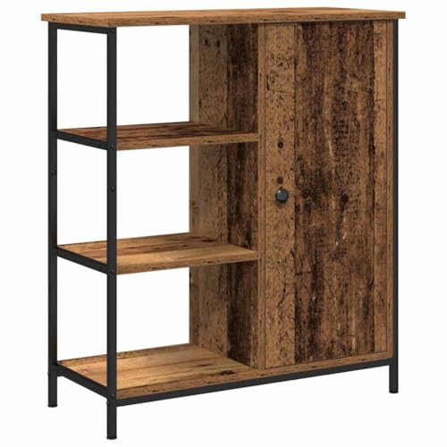 Yisssmeng Buffet en bois recyclé - 70 x 30 x 80 cm - Moderne - Format portrait - Avec porte - Grand espace de rangement pour couloir, chambre à coucher, salon