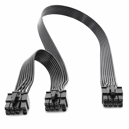 8 Pin to Dual 6+2 Pin PCIe Power Extension Cable, Male to Male GPU Cable (PSU to PCI-E) - Compatible with Corsair/Thermaltake/ARESGAME Graphics Cards, Modular Power Supply Extension Cable (Black)