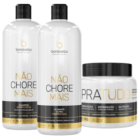 Professional Hair Smoothing & Repair Kit – Anti-Residue Shampoo 33.8 fl oz + Keratin Smoothing Treatment 33.8 fl oz + Intensive Hydration Hair Mask 35.2 fl oz
