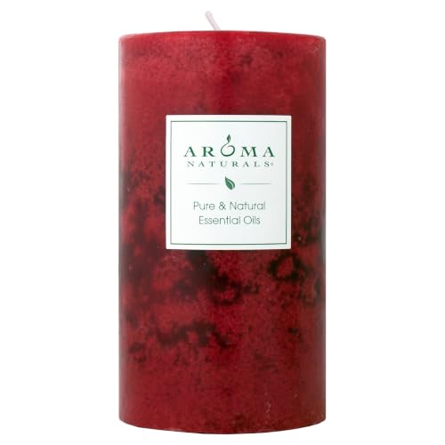 Aroma Naturals Holiday Orange, Clove and Cinnamon Essential Oil Scented Pillar Candle, Warm Spice, 2.75 inch x 5 inch