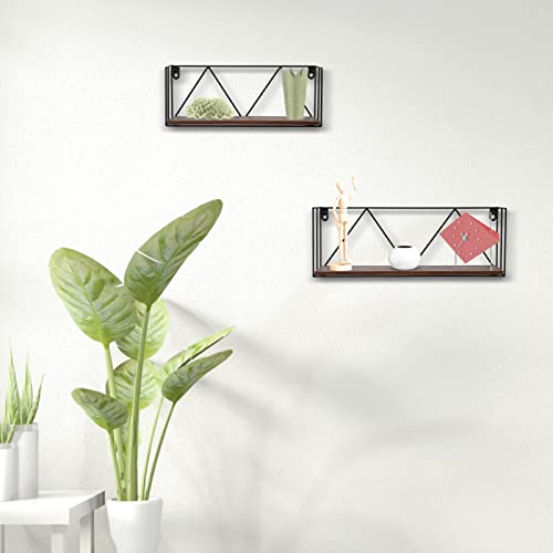 Amazon Brand – Pinzon 2 Pack Rustic Wooden Floating Shelves, Wall Mount Storage Shelf For Bathroom Bedroom Office Kitchen (Set Of 2) #TOP1