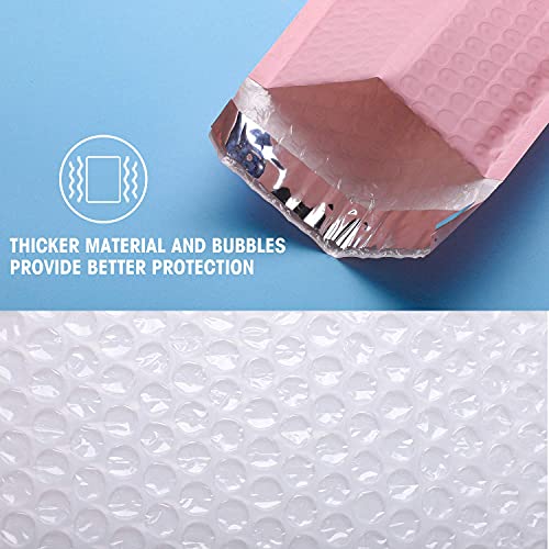 Image of Metronic Small Bubble Mailers 4x8 inch 800Pack Light Pink Bulk Bubble Mailer | Usable Size 4x7 Inch, Waterproof Shipping Envelopes Self-Seal Padded Envelopes, Packaging for Small Business, Jewelry