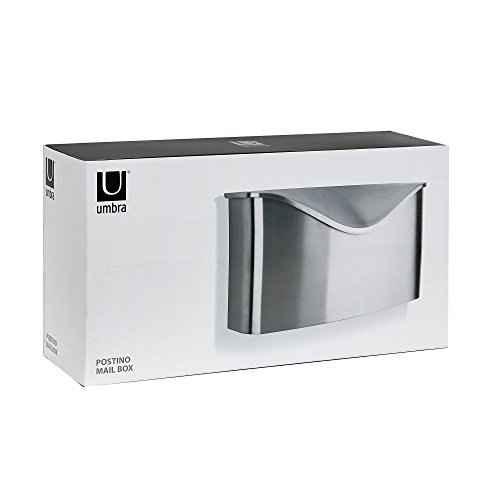 Umbra 460322-592 Postino Wall-Mount Mailbox, Stainless Steel #TOP5