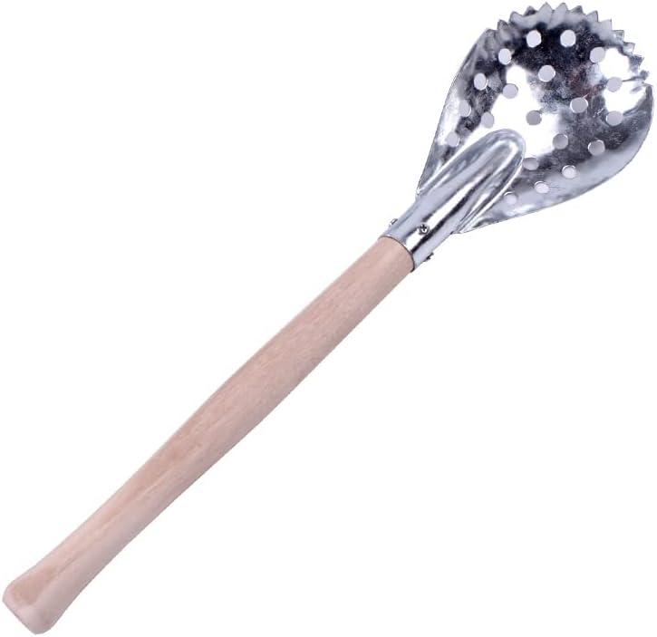 Ice Fishing Scoop, Skimmer Ice Slush Scoop with Wood Handle Winter Outdoor Fishing Shovel Ice Tools,Metal Wood Design,ice fishing control device