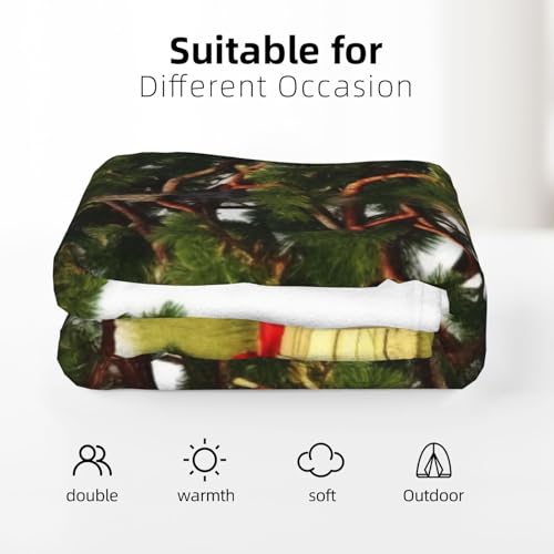 Couverture flanelle anti-peluche sapin Garlad pour canapé sans boules - 7