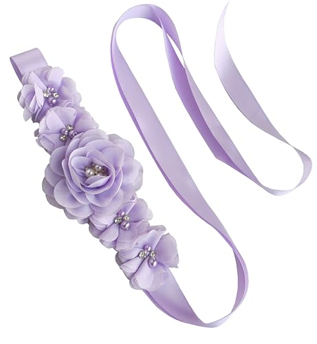 Pearl Sash for Flower Girl Bridal Wedding Bridesmaid Sash Belt Floral Sash Belt for Women