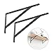 Acrux7 Black Shelf Brackets 8 x 5 Inch, 4 Pack Heavy Duty L Brackets for Floating Shelves - Metal Support Angle Brackets