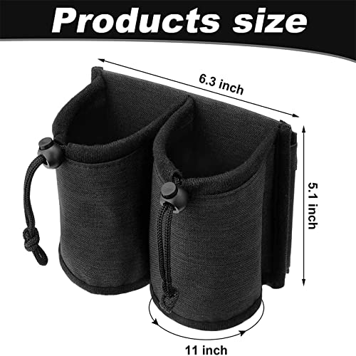 Image of Travel Essentials Drink Holder, with 2 Coffee Mugs Tightening Drawstring, Luggage Cup Holder Attachment, for Flight Attendant & Travelers - Travel Luggage Accessories by YSCEN (red)